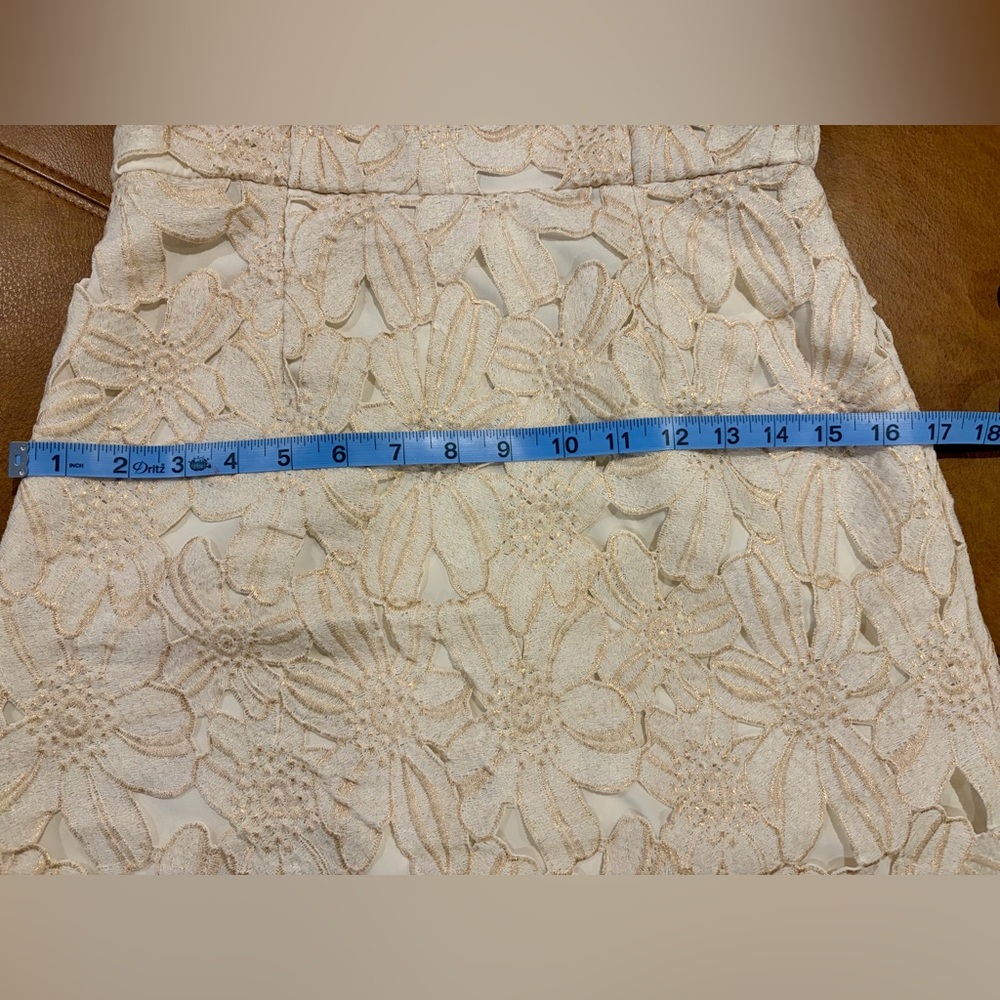 SAYLOR  Cream Floral Lace Backless Halter Dress - Picture 12 of 13
